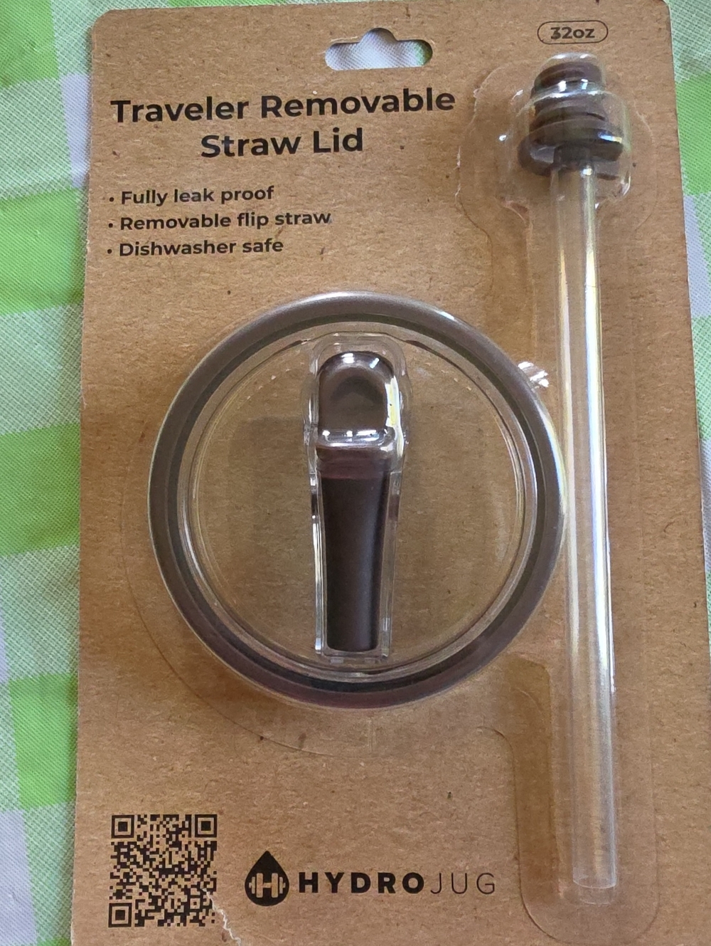 HydroJug 32 oz Traveler Removable Straw Lid - Autumn Checkers.